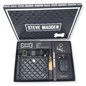 💜Steve Madden Crossbody 3 Piece set Purse & Wastebag Pouch & Dog Tag Gift Set